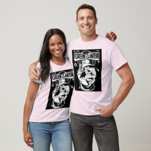 Grüne Laterne mit Kap im Kampf, Schwarzweiss T-Shirt