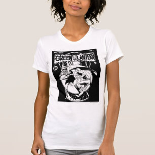 Grüne Laterne mit Kap im Kampf, Schwarzweiss T-Shirt