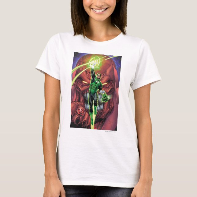 Grüne Laterne mit Lichtstrom - Farbe T-Shirt (Vorderseite)