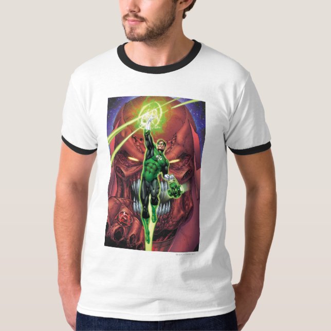 Grüne Laterne mit Lichtstrom - Farbe T-Shirt (Vorderseite)