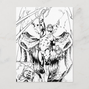 Grüne Laterne mit Lichtstrom Postkarte