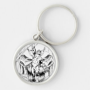 Grüne Laterne mit Lichtstrom Schlüsselanhänger