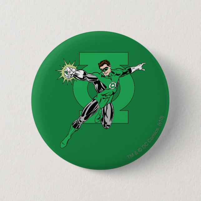 Grüne Laterne mit Logo-Hintergrund Button (Vorderseite)
