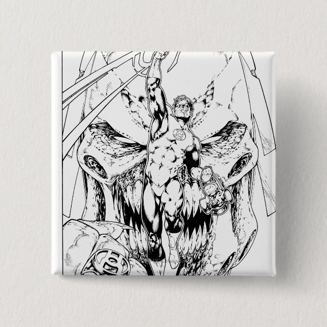 Grüne Laterne mit Strom des Lichtes Button (Vorderseite)