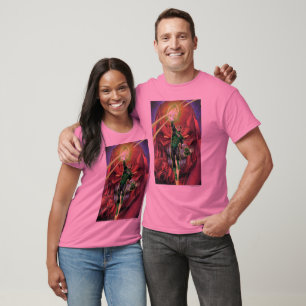 Grüne Laterne mit Strom des Lichtes - Farbe T-Shirt