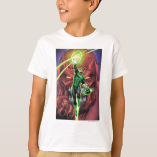Grüne Laterne mit Strom des Lichtes - Farbe T-Shirt