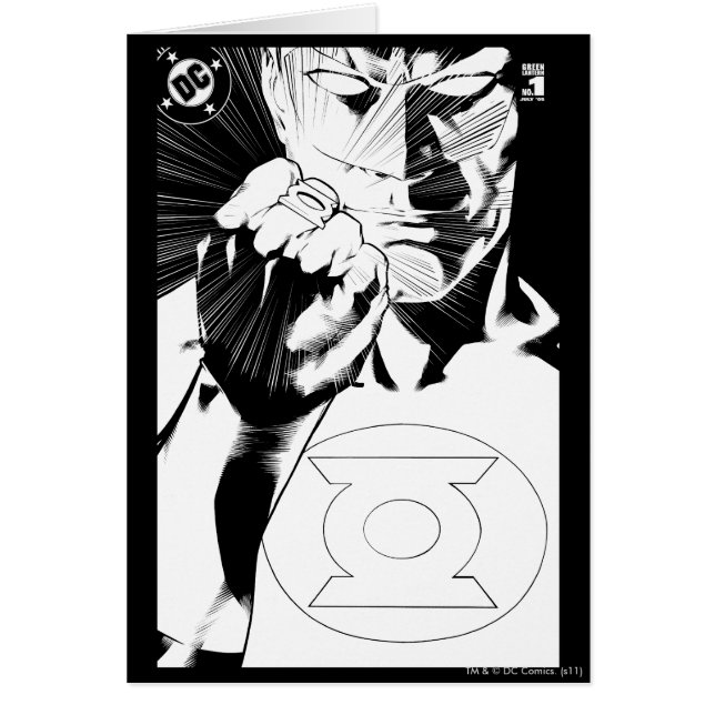 Grüne Laterne nah nach oben, Schwarz und Weiß (Vorne)