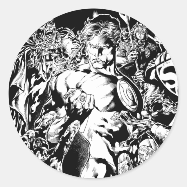 Grüne Laterne Runder Aufkleber (Vorderseite)