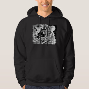 Grüne Laterne und der Mond - Schwarzweiss Hoodie