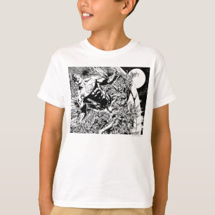 Grüne Laterne und der Mond - Schwarzweiss T-Shirt