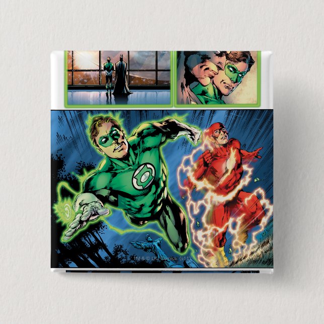 Grüne Laterne und die grelle Platte Button (Vorderseite)