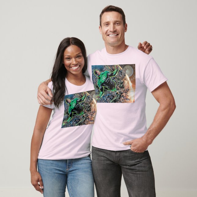 Grüne Laterne und Mond T-Shirt (Unisex)