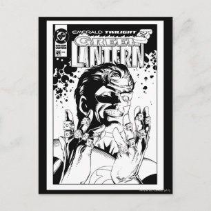 Grüne Laterne - Viele Ringe, schwarz und weiß Postkarte