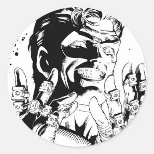 Grüne Laterne - Viele Ringe, schwarz und weiß Runder Aufkleber