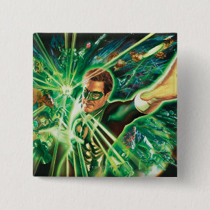 Grüne Laternen-Malerei Button