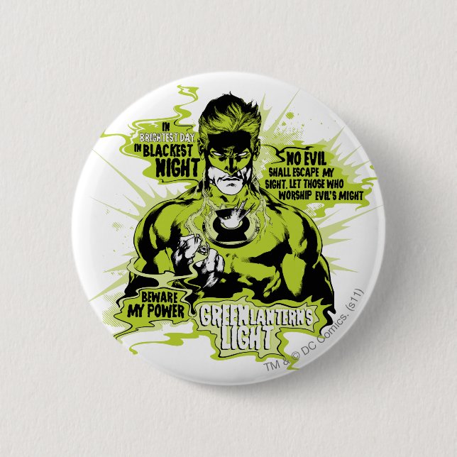 Grüne Laternen-Text-Collage - Farbe Button (Vorderseite)