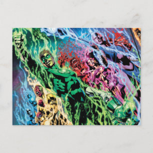 Grüne Laternengruppe - Farbe Postkarte