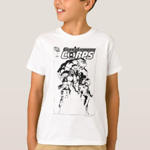 Grüne Laternenkorps, schwarz und weiß T-Shirt