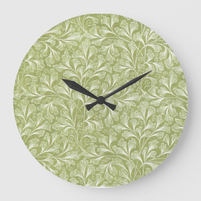 Grüne Launenhaftigkeit Florale Wanduhr (Vorderseite)