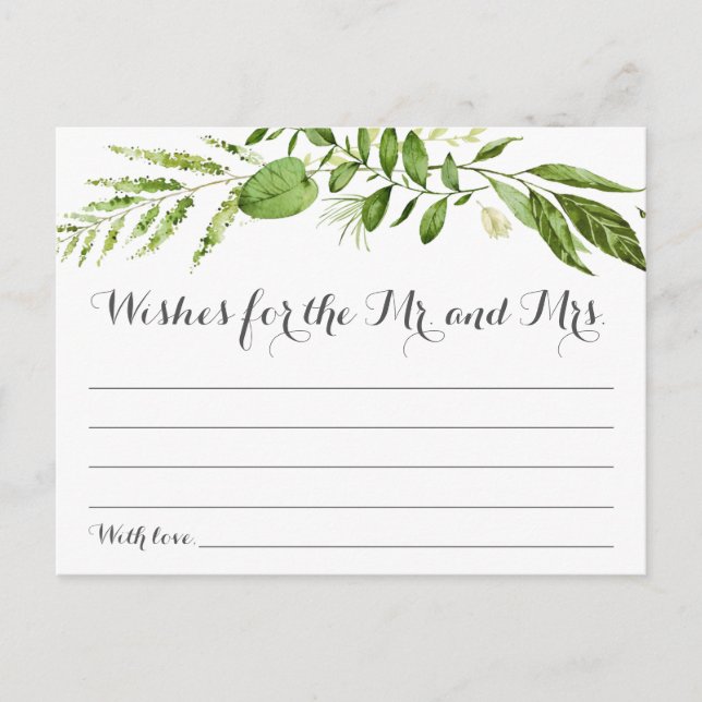 Grüne Leaf Hochzeitskarten, rustikale Grünanlage Postkarte (Vorderseite)