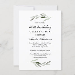 Grüne Leaf Mens oder Frauen 60. Geburtstagsparty Einladung