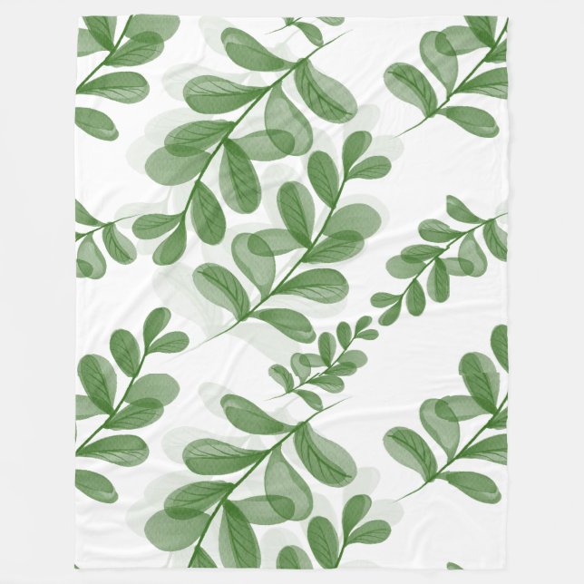 Grüne Leaf Zweigstelle Art Fleecedecke (Vorderseite)