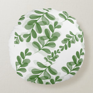 Grüne Leaf Zweigstelle Art Rundes Kissen