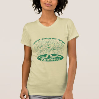 Grüne Leckerei Menschen mit freundlichen Blume und T-Shirt