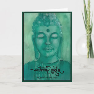 Grüne leere Gruß-Karte Buddhas Karte