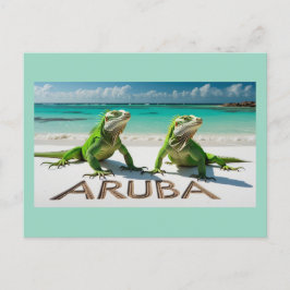 Grüne Leguanen in Aruba Feiertagspostkarte