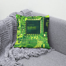Grüne Leiterplatte ・ Geek electronic PCB Kissen