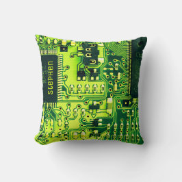 Grüne Leiterplatten, elektronische Bauteile, bedru Kissen