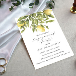 Grüne Lemons und Foliage Wedding Party Einladung