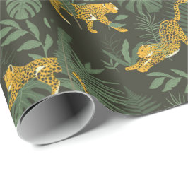 Grüne Leopard Jungle Safari Wrapping Paper Roll Geschenkpapier