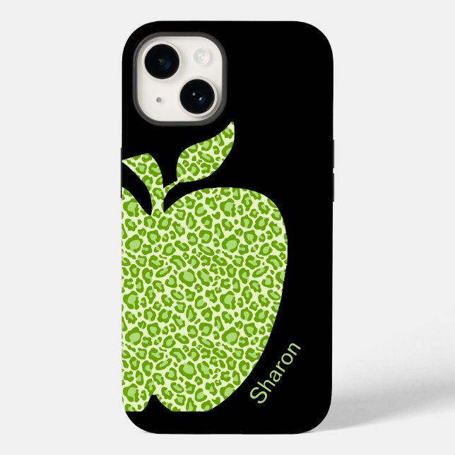 Grüne Leopard Print Apple Lehrer Case-Mate iPhone Hülle (Rückseite)