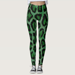 Grüne Leopardenfarbe Leggings