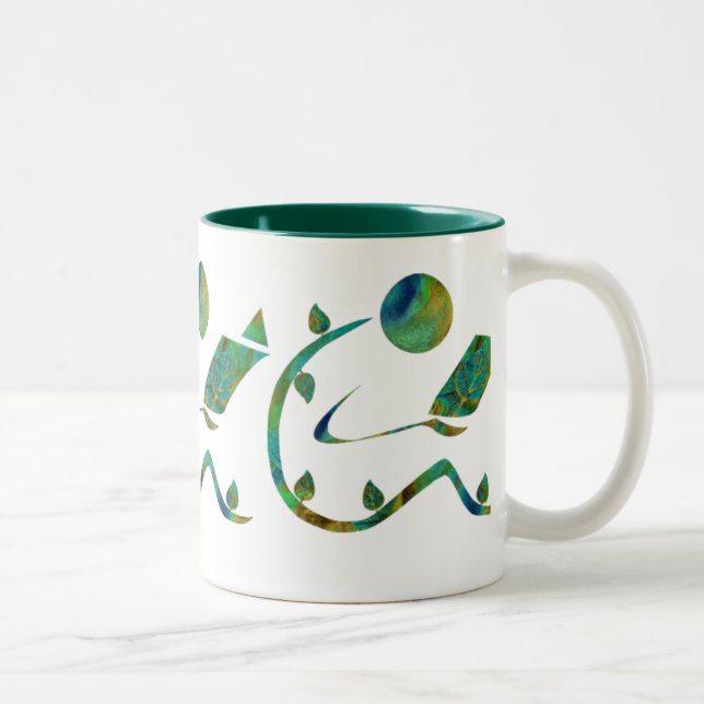Grüne Leser-Tasse Zweifarbige Tasse (Rechts)