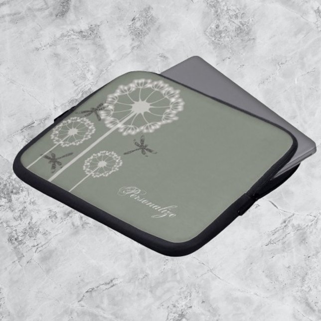 Grüne Libellen Laptopschutzhülle (Green Dragonflies Personalized Laptop Sleeve)