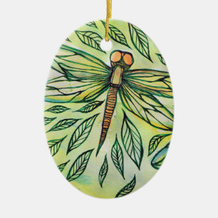 Grüne Libellen Libellenliebhaber Keramik Ornament