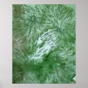 Grüne Libellen Libellenliebhaber Poster