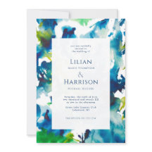 Grüne Liebe Abstrakte Wasserfarben Hochzeitsfeier 