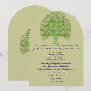 Grüne Liebe Bäume Hochzeit Einladung
