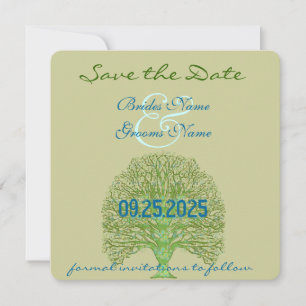 Grüne Liebe Bäume Hochzeit Einladung