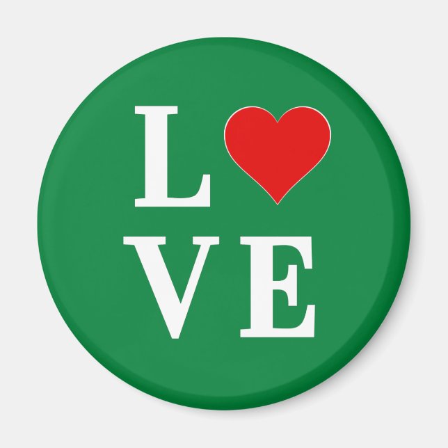 Grüne LIEBE Classic Retro Magnet (Vorne)