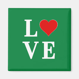 Grüne LIEBE Classic Retro Magnet