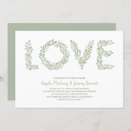 Grüne LIEBE für Olivenzweige Einladung