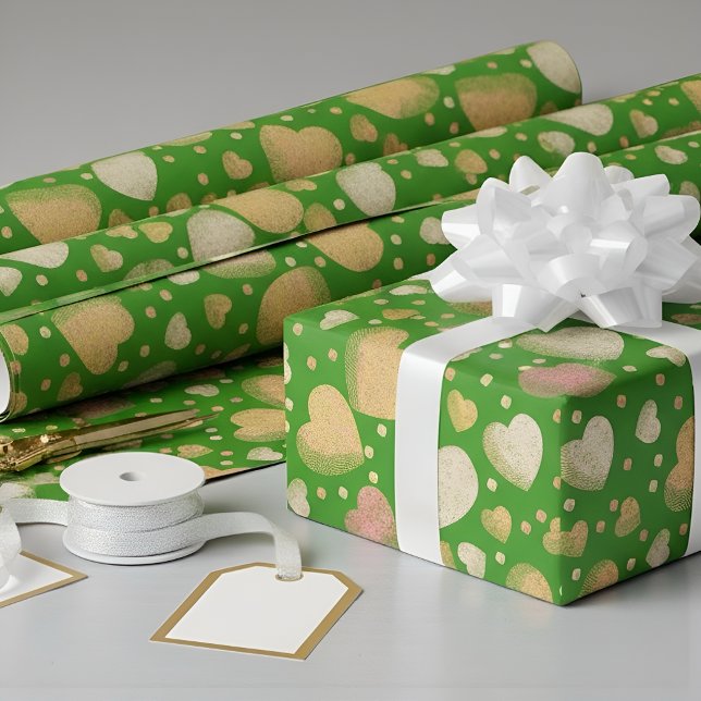 Grüne Liebe Geschenkpapier (Von Creator hochgeladen)