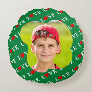 Grüne LIEBE Herzlich Willkommen im Retro Rundes Kissen