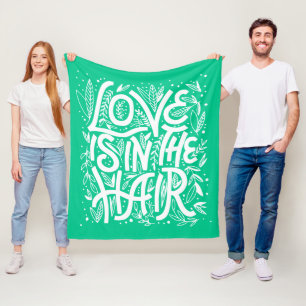 Grüne Liebe ist im Haar Fleecedecke