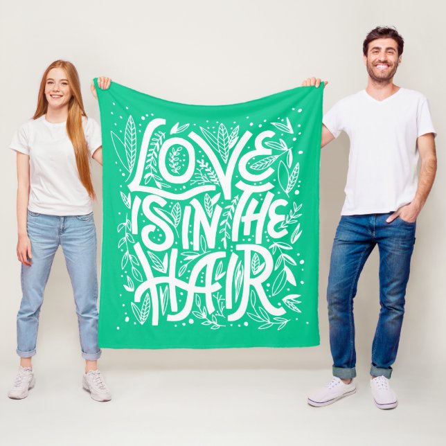 Grüne Liebe ist im Haar Fleecedecke (Beispiel)
